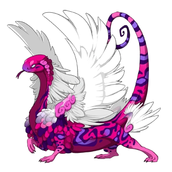 Fuchsia Swirl on a female Coatl