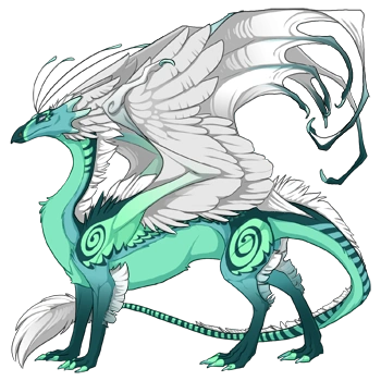 Aqua Cherub on a male Skydancer