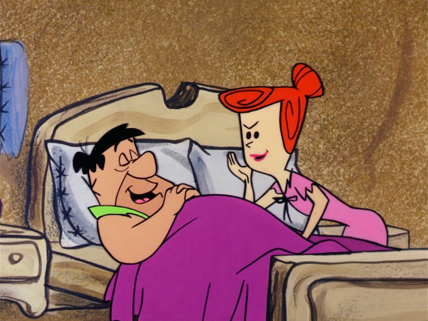 fred and wilma flintstone in bed