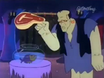 Frank with his pet piranhasaurus from "Birthday Boy".