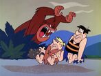King Kongasaurus scaring Fred and Barney off from "Fred's Island".