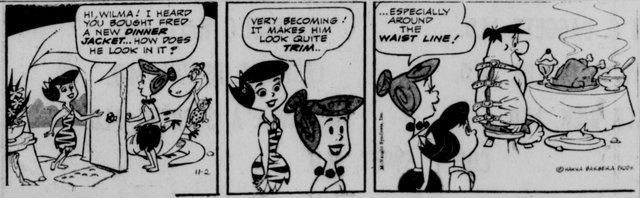 The Flintstones Daily Comic Strip - Nov. 2, 1962