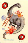 A brontosaurus from a Flintstones Ed-U-Card.