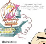 A squawker phone from The Flintstones' Wacky Inventions.