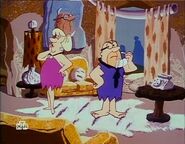 Mrs. Slate and Mr. Slate in the episode, "Pizza-Puss" from The Flintstone Comedy Show.