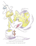 A small one-horned triceratops juicer from The Flintstones' Wacky Inventions.