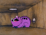 The first appearance of a pigasaurus garbage disposal in "Hop Happy".