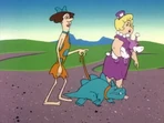 Two frustrated ladies walking out with a teal houndasaur and a purple poodlesaurus from "Pet Peeves".