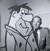 Alan Reed with Fred Flintstone.