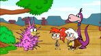 Pebbles, Bamm-Bamm, Dino and Spike in "The Point of a Friend".