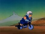 Belinda in her police motorcycle.