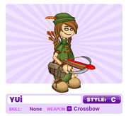 Yui vestida de Robin Hood.
