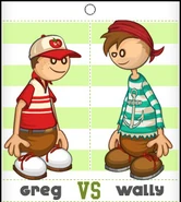 Greg vs. Robby (Note el error del nombre abajo de Robby)