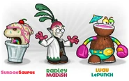 SundaeSaurus, Radley Madish y Luau LePunch