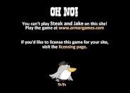 Steak and Jake anti-piracy screen prior to the game's launch