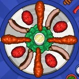 Duke Gotcha's order during Starlight BBQ in Papa's Wingeria To Go!