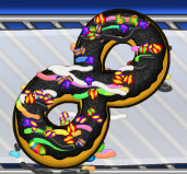 A donut with all of the New Year ingredients.