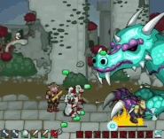 An Ice Dragon attacking soldiers