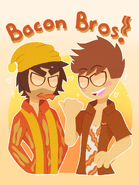 Bacon bros collaboration art by pplum-puddingg and Zomi-Bea