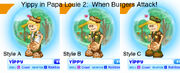 Yippy's outfits in Papa Louie 2