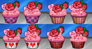 Cupcakes with all the ingredients and the liners in Cupcakeria