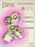 A map of Etherea in Remnants of Skystone