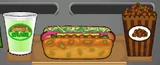 Mary's order during St. Paddy's Day in Papa's Hot Doggeria HD