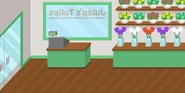 The interior of Julep's Tulips as seen in the Donuteria pack of Papa Louie Pals.