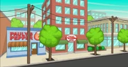 Outside Papa's Pizzeria