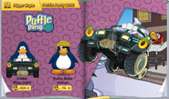 A page from the catalog, including the Puffle Rider 3000 and the Puffle Rider Helmet