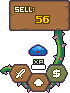 A slime about to be sold in Monster Castle: Level Pack