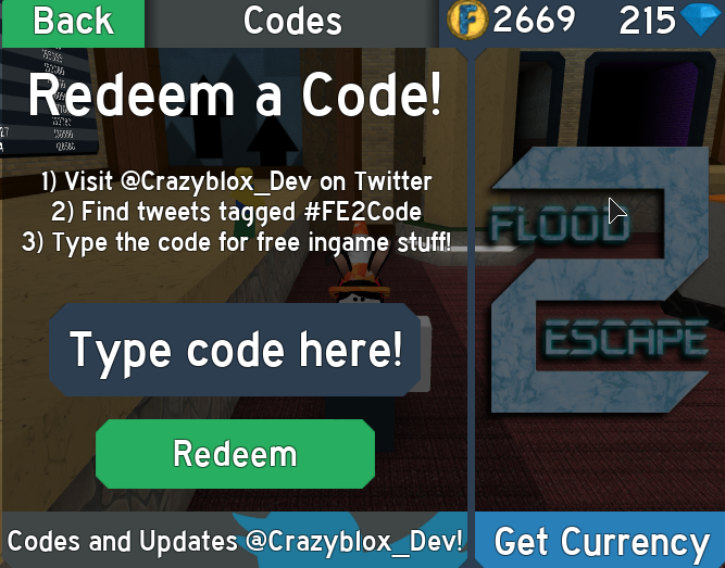 Codes Flood Escape 2 Wiki Fandom - codes for the floor is lava roblox 2019