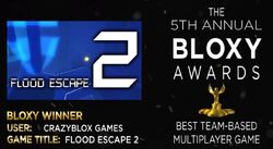 Crazyblox on X: Flood Escape 2 got nominated 4 TIMES in the 5th