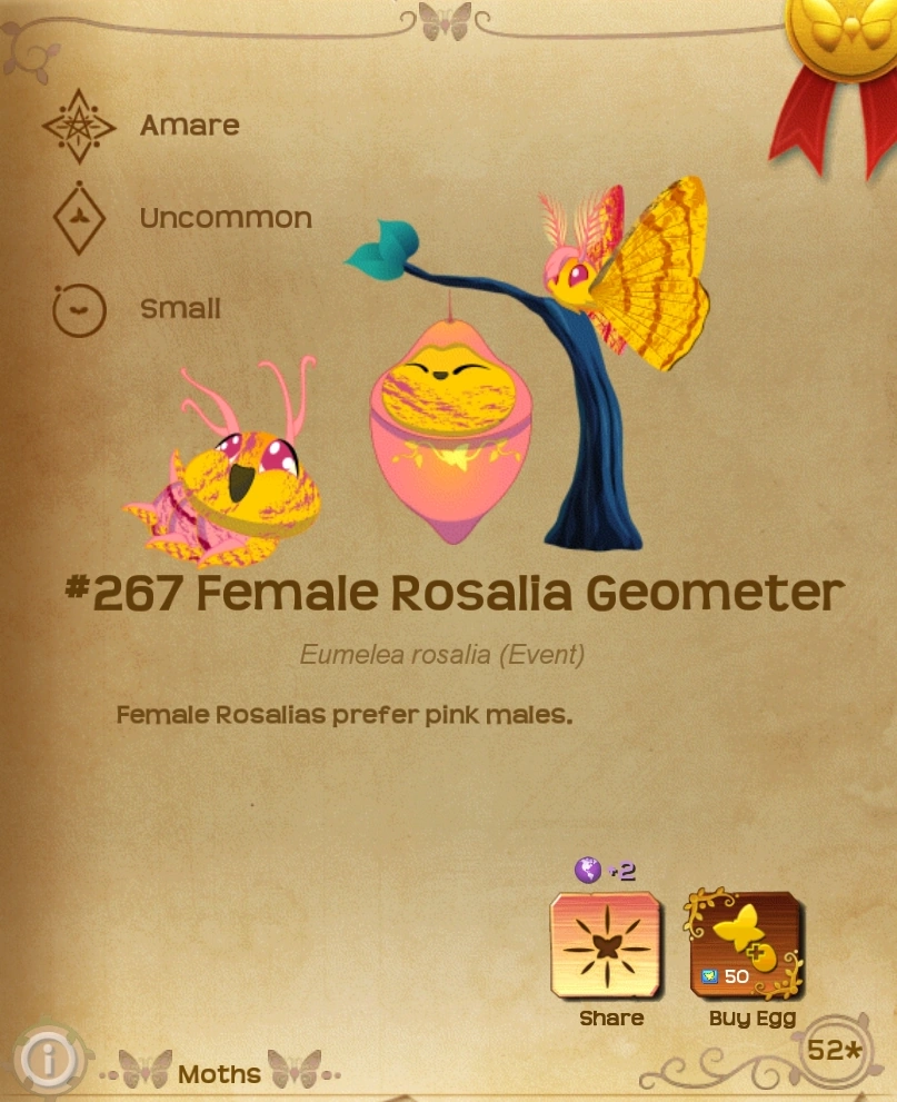 Female Rosalia Geometer Flutter Starlight Wikia Fandom