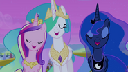 Celestia, Luna, and Cadance singing together S4E25