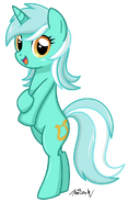 Lyra standing upright