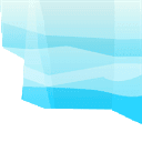 The left edge of the ice platforms.