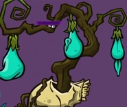 Three Cosmic Fruits in different size hanging on a Cosmic Tree.