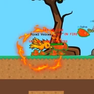 A Phoenix using its ability, causing nearby preys to be set on fire.