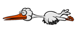 The fourth animation frame of the Stork
