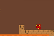 A Small Demon walking around in the Demonic biome above some lava