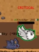 A Mad Bat about to eat a snowy owl