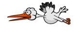 The ninth animation frame of the Stork