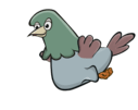 The fifth stage of the Pigeon's flying animation (it cycles back to the first after this).