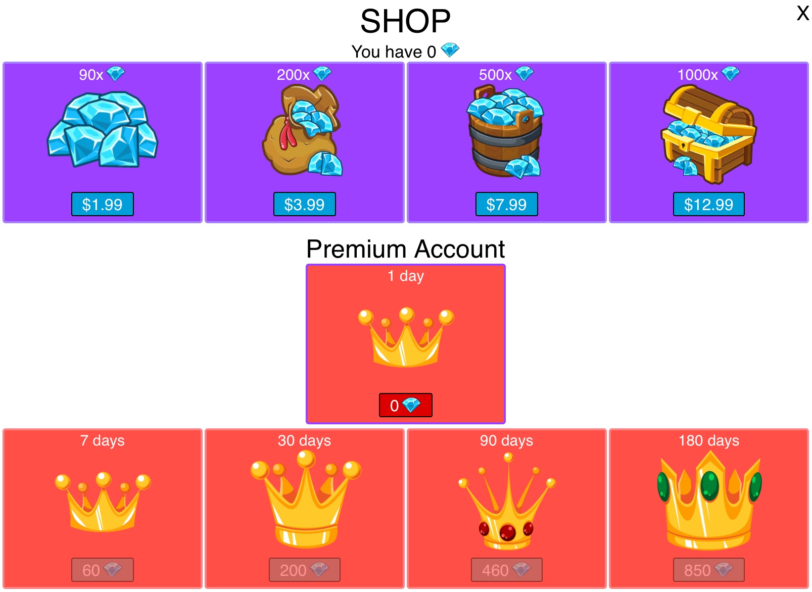 Premium Accounts, EvoWorld.io Wiki