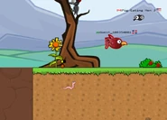 A worm that is stuck in the ground