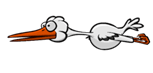 The fifth animation frame of the Stork