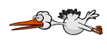 The eighth animation frame of the Stork