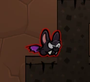 An Evil Bat that somehow got stuck on the wall