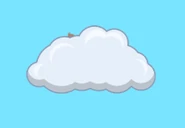 A Dung partially hidden on top of a Cloud.